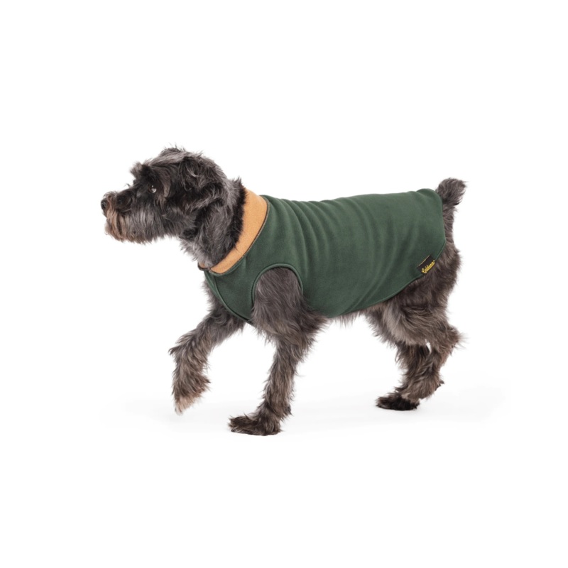 Double Fleece Dog Pullover in Hunter Green & Chipmunk (Made in the USA)