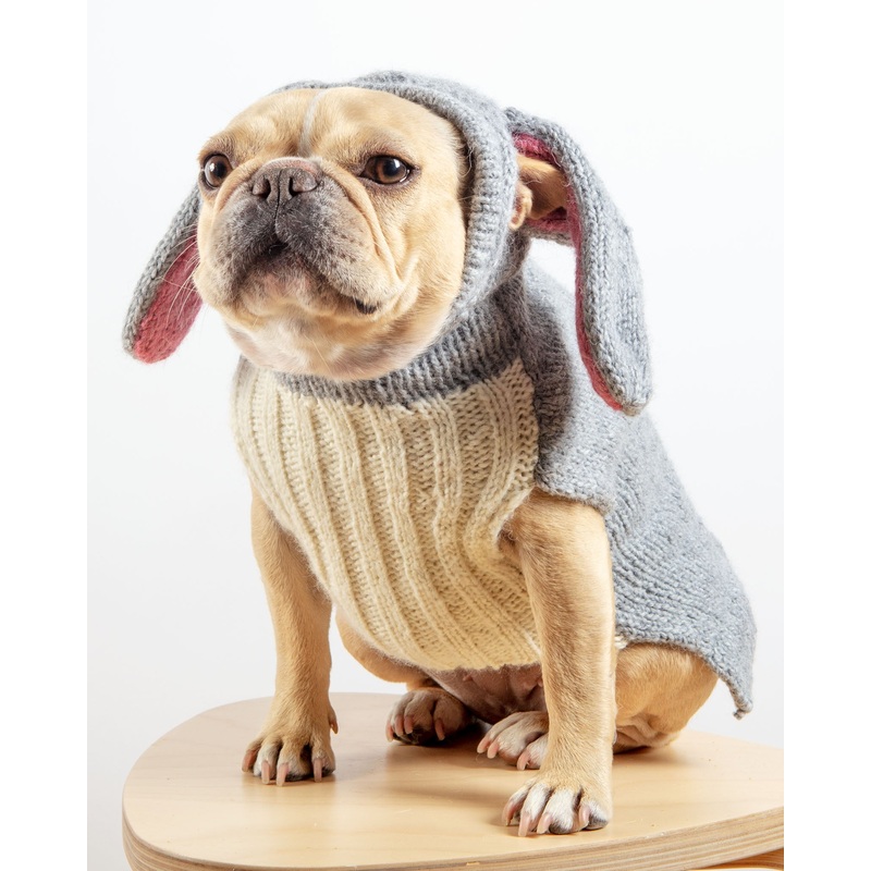 Ear-Resistable Hand-Knit Bunny Dog Sweater (DOG & CO. Exclusive)