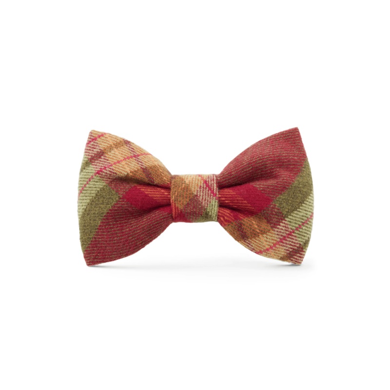 Orchard Plaid Flannel Dog Bow Tie (Made in the USA)