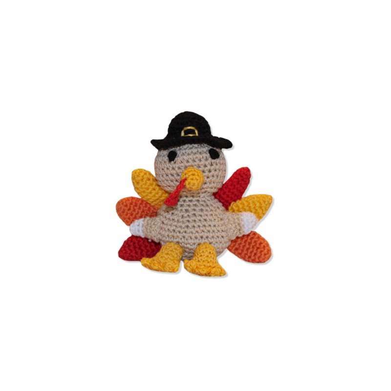 Thomas the Turkey Organic Cotton Knit Dog Toy