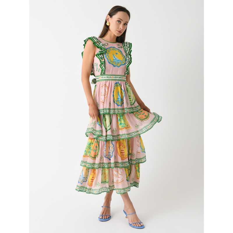 Alemais Women’s Porcelain Frill Midi Dress