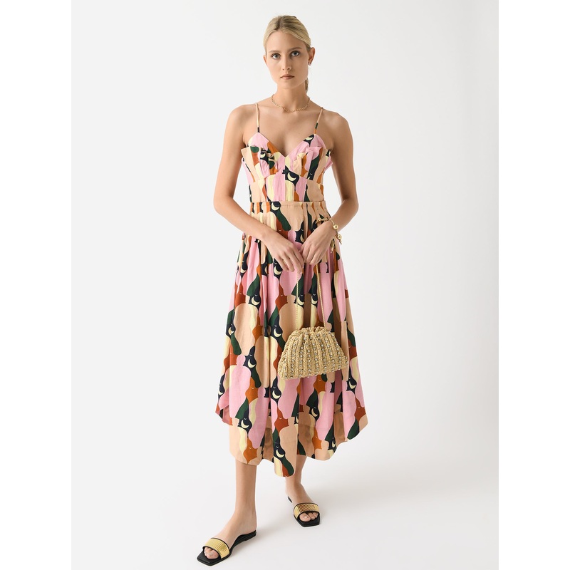 Farm Rio Women’s The Kiss Sleeveless Midi Dress
