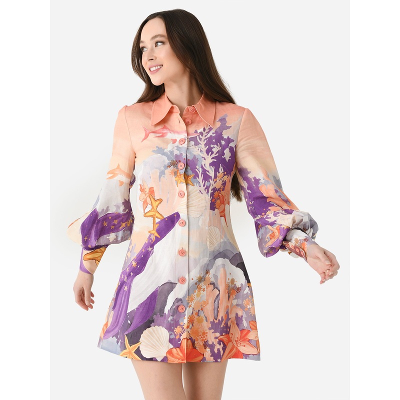 Leo Lin Women’s Luminous Linen Mini Dress