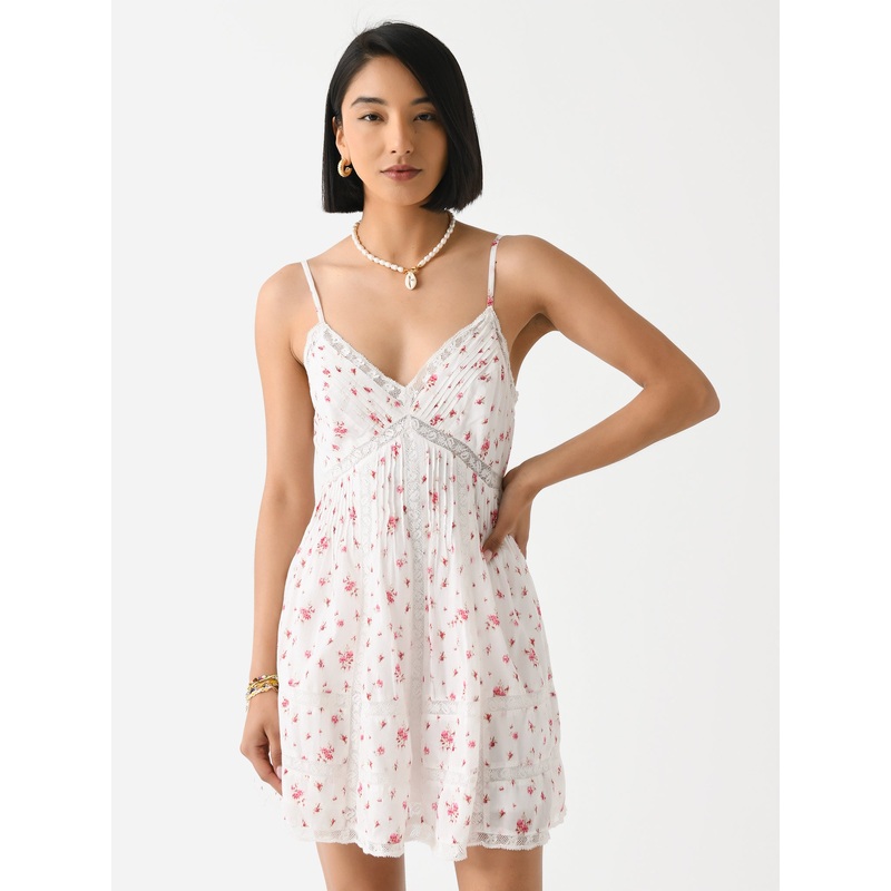 LoveShackFancy Women’s Docila Mini Floral Cotton Dress