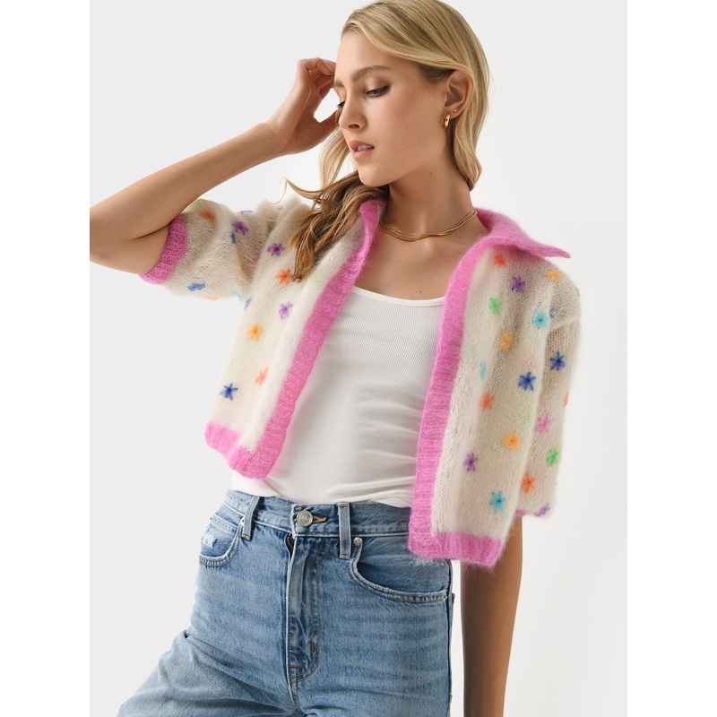 Rose Carmine Women’s Balloon Stars Mini Jacket