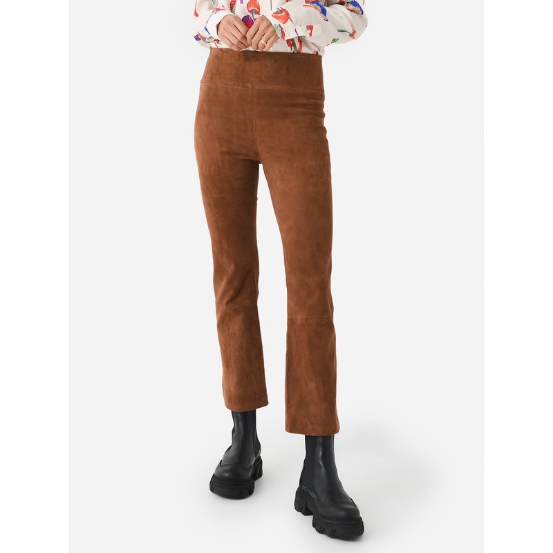 SPRWMN Women’s Suede Crop Flare Legging