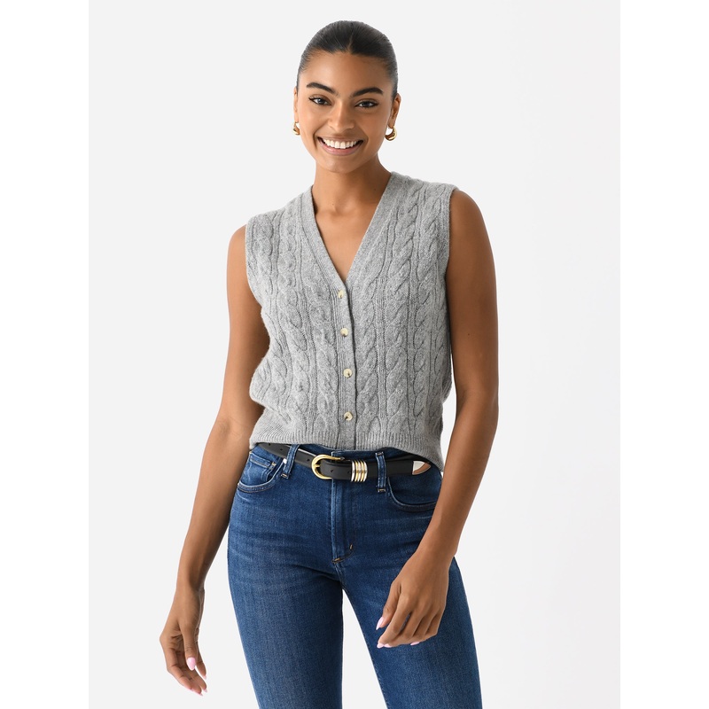 Vince Women’s Cable Wool-Blend Button Sweater Vest