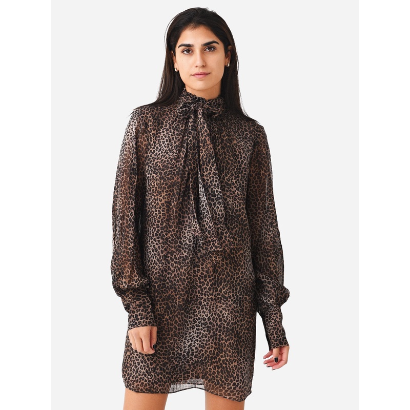 Frame Women’s Tie Neck Dress|M|LEO MULTI