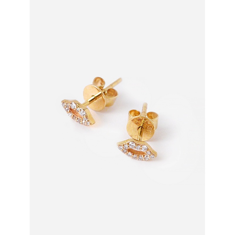 S. Bell Women’s Mini Diamond Lip Stud Earrings