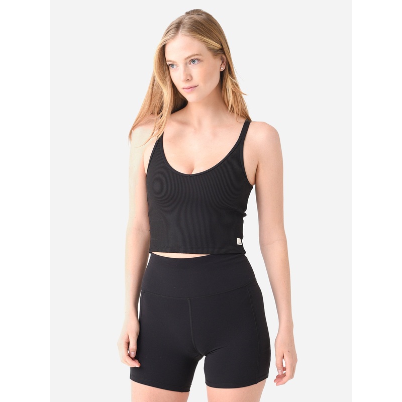 Vuori Women’s Rib Crop Tank|S|BLACK