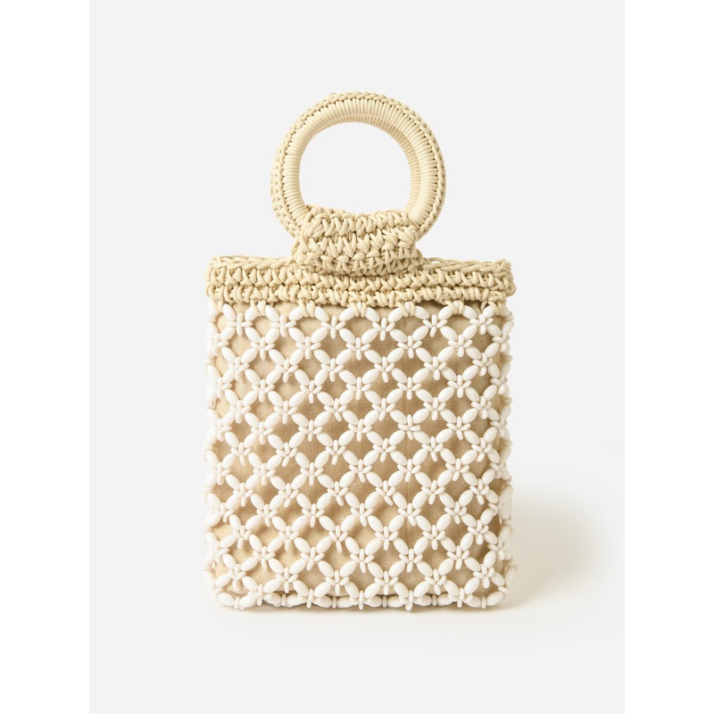 Lele Sadoughi Beaded Crochet Mini Tote