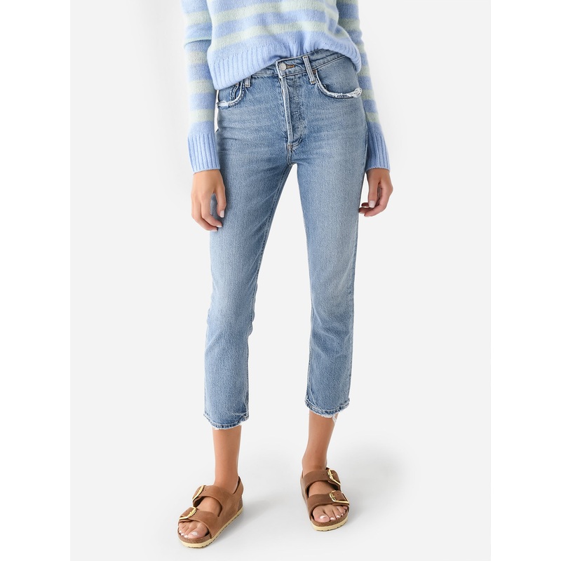 Agolde Women’s Riley High Rise Straight Crop Jean