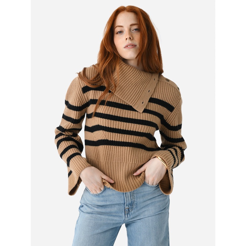 Simkhai Women’s Adrienne Buttoned Turtleneck Sweater