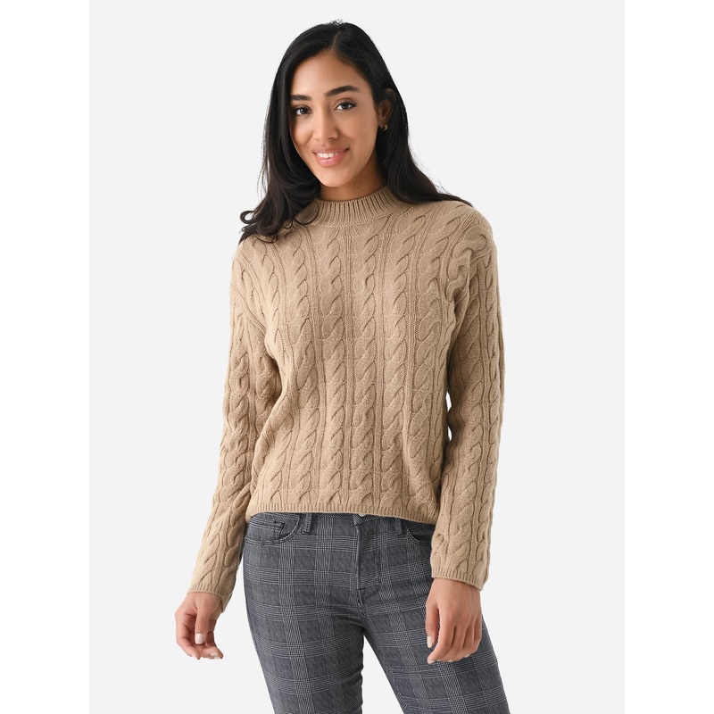 Vince Women’s Wool Blend Twisted Cable Crewneck Sweater