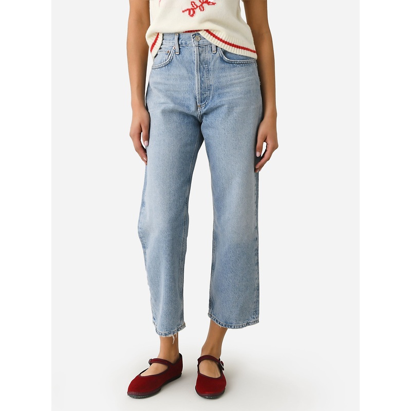 Agolde Women’s 90s Crop Mid Rise Loose Straight Jean
