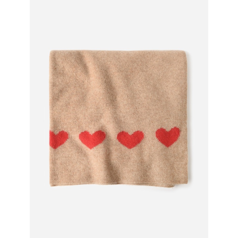 White + Warren Cashmere Heart Trim Scarf