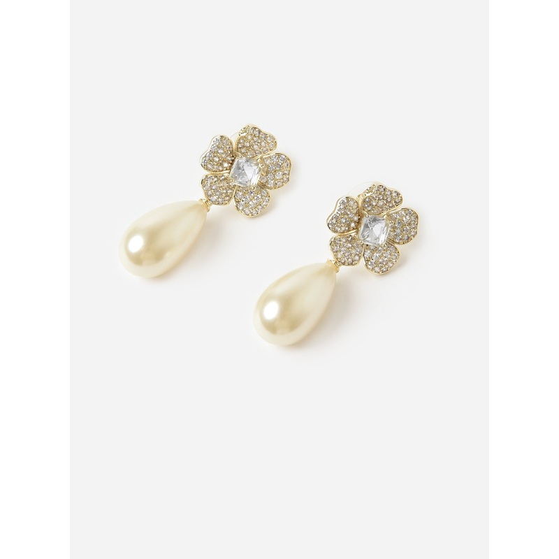 Nicola Bathie Women’s Chelsea Garden Flower + Pearly Teardrop Earrings