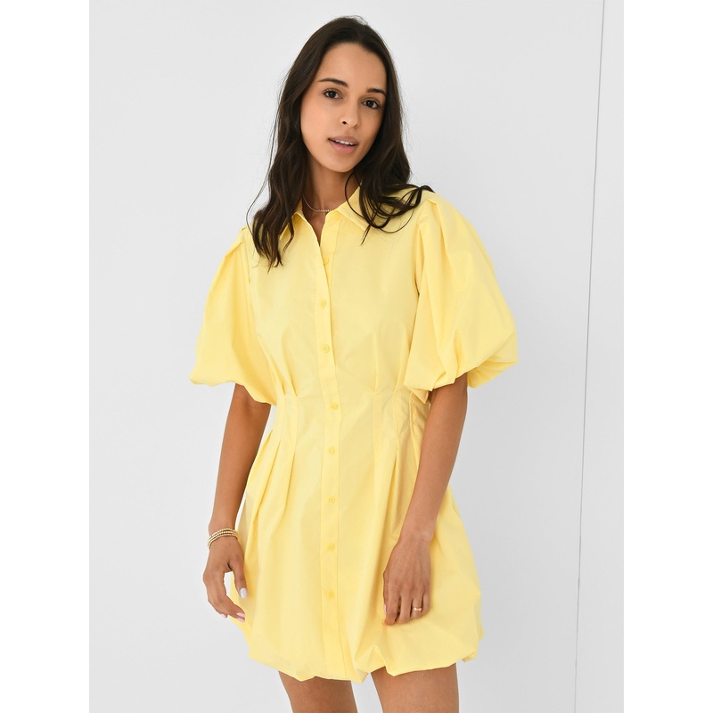 Simkhai Women’s Cleo Balloon Pintuck Poplin Mini Dress