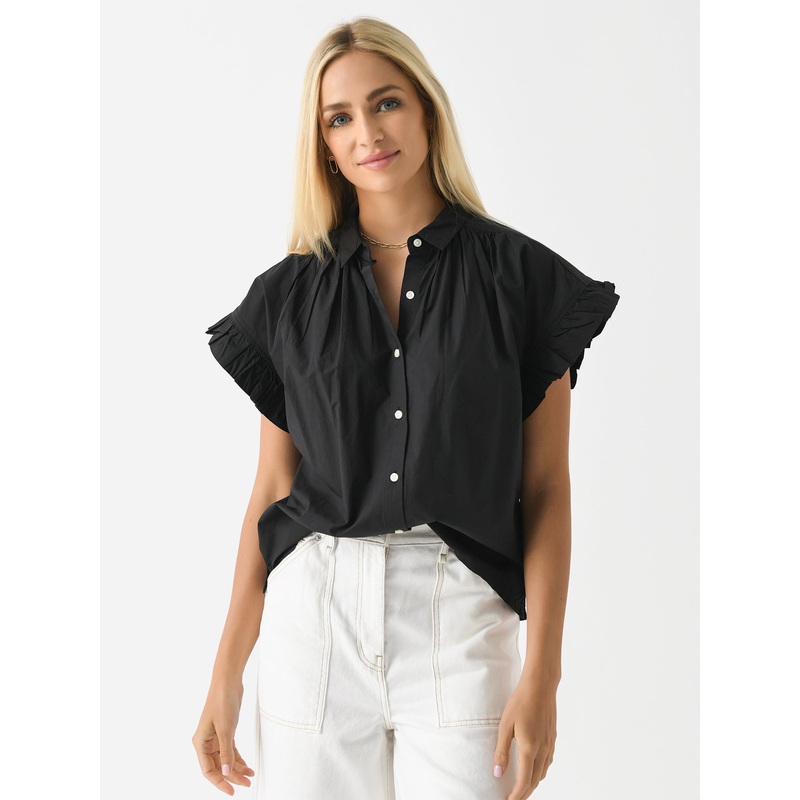 Trovata Women’s Marianne B Ruffle Sleeve Shirt