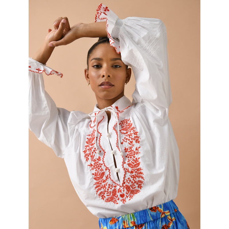 Alemais Women’s Hearts Embroidered Shirt
