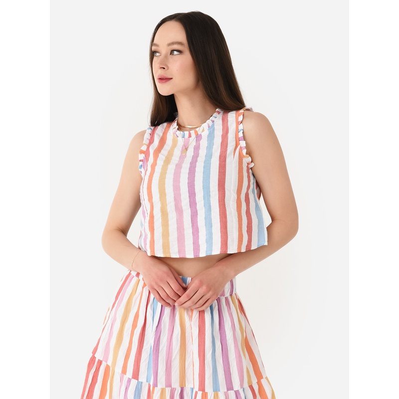 dRA Women’s Aviana Top|L|RAINBOW STRIPE