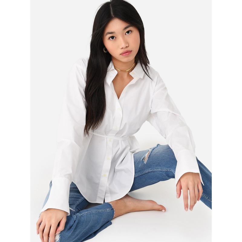 Frame Women’s Slit Back Waist Tie Shirt