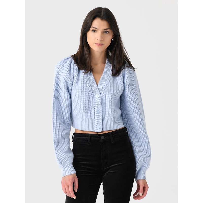 LoveShackFancy Women’s Avignon V-Neck Crop Cardigan