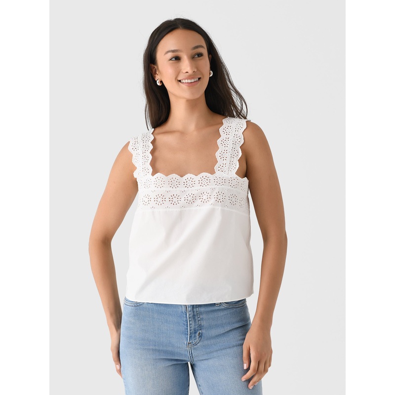 Frame Women’s The Eyelet Tank|XS|S|M|L|WHITE