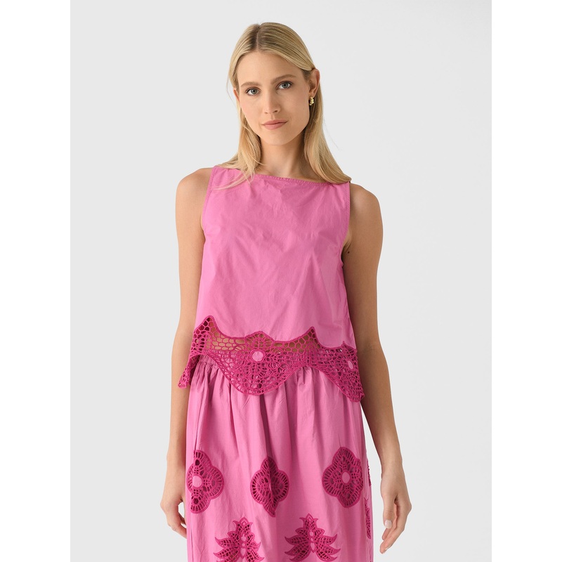 Misa Women’s Nola Top|XS|S|M|L|FUSCHIA EMB LACE