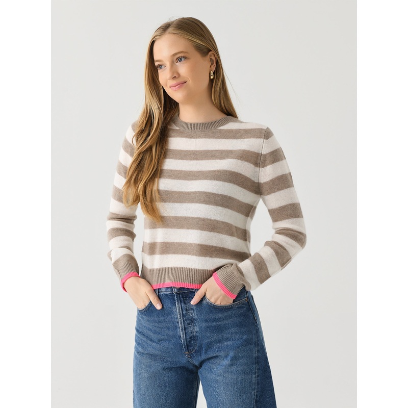 Jumper 1234 Women’s Tipped Stripe Crew Sweater