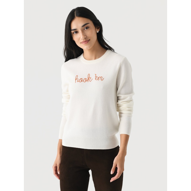 Lingua Franca Women’s Hook ‘Em Crewneck Sweater