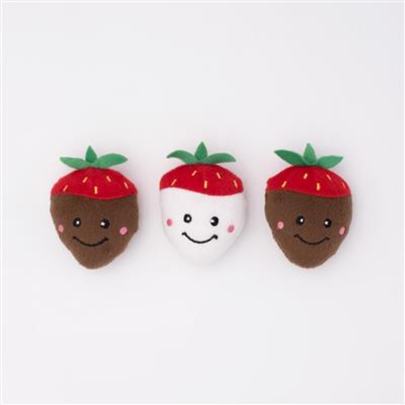 Zippypaws Chocolate Covered Strawberries- 3 Pack