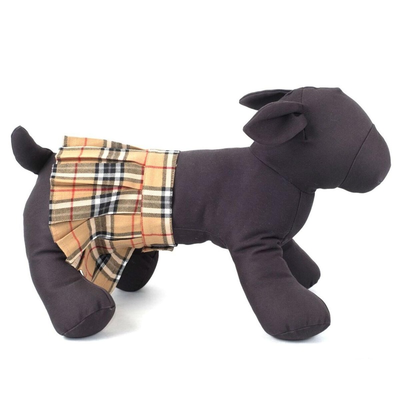 Worthy Dog Tan Plaid Skirt (M/L ONLY)