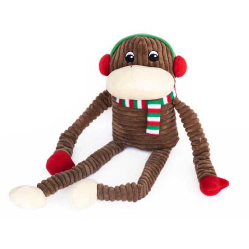 Zippy Paws Holiday Crinkle Monkey XLG