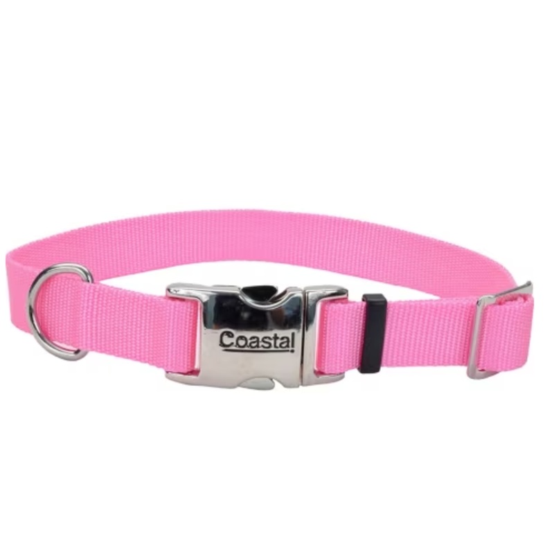 Coastal Adjustable Collar Pink w/ Metal Buckle 14-20