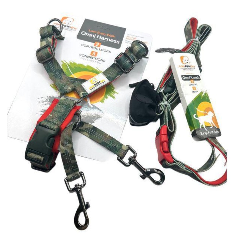 ComPAWdre Omni Harness Camo/Red MD