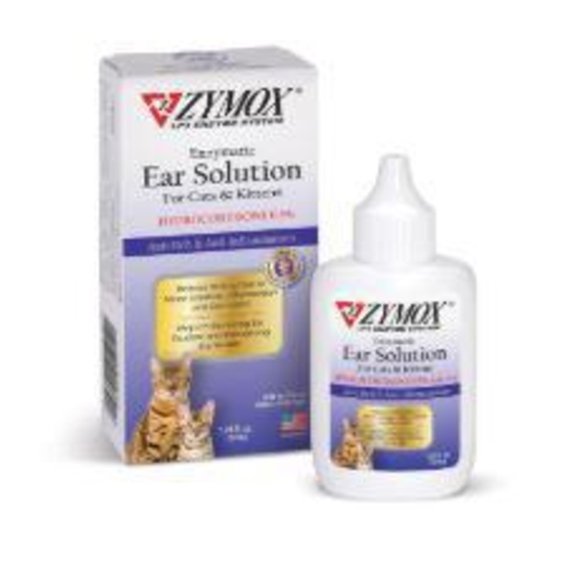 Zymox Ear Solution w/ .5% Hydrocortisone Cat & Kitten 1.25 oz
