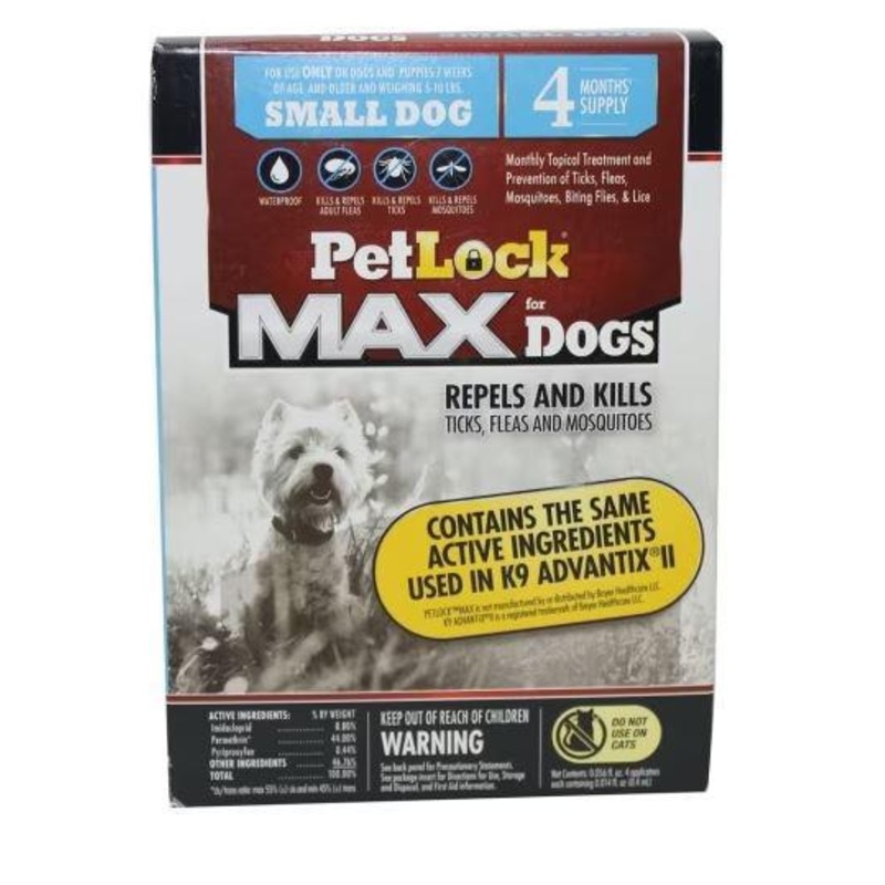 PetLock Max Flea&Tick SM 4pk