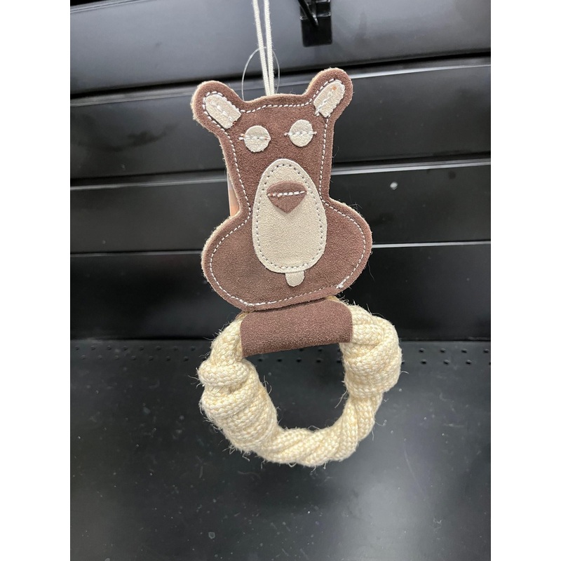 Advance Pet Cotton Tug Leather Bear