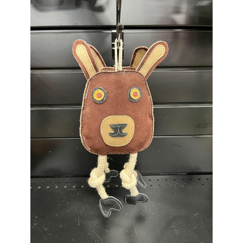 Advance Pet Toss & Chew Leather Rabbit Red