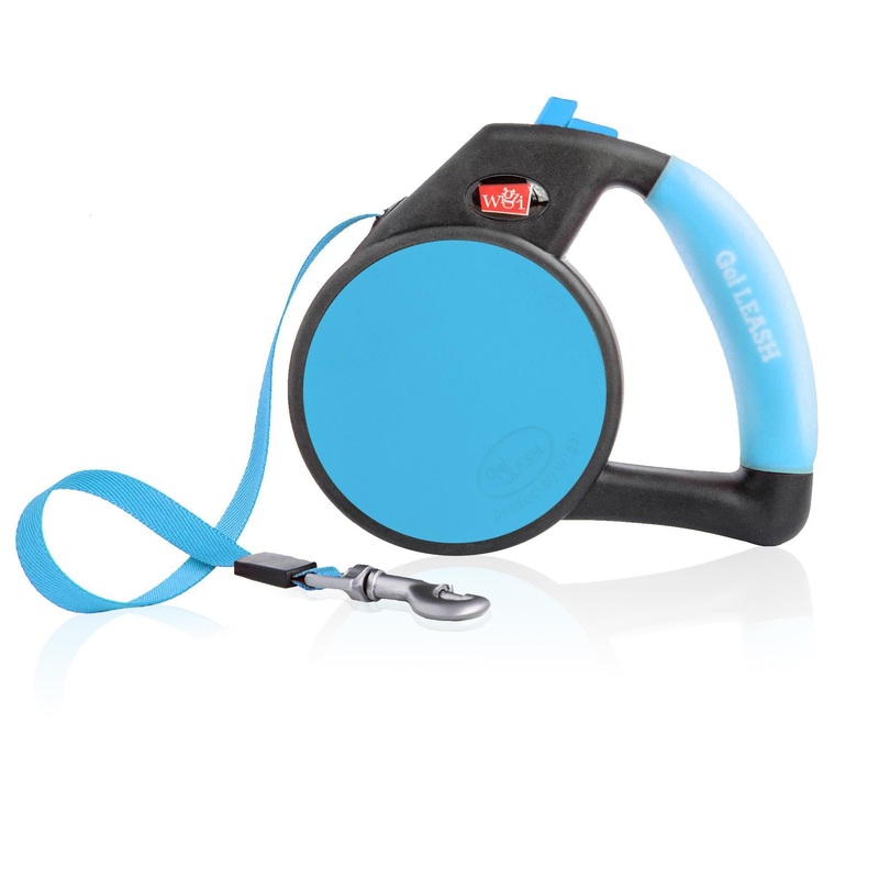 Wigzi Retractable Leash w/ Gel Handle SM Blue