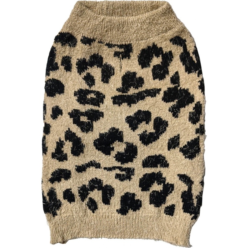 Cosmo Animal Print Sweater Taupe SM