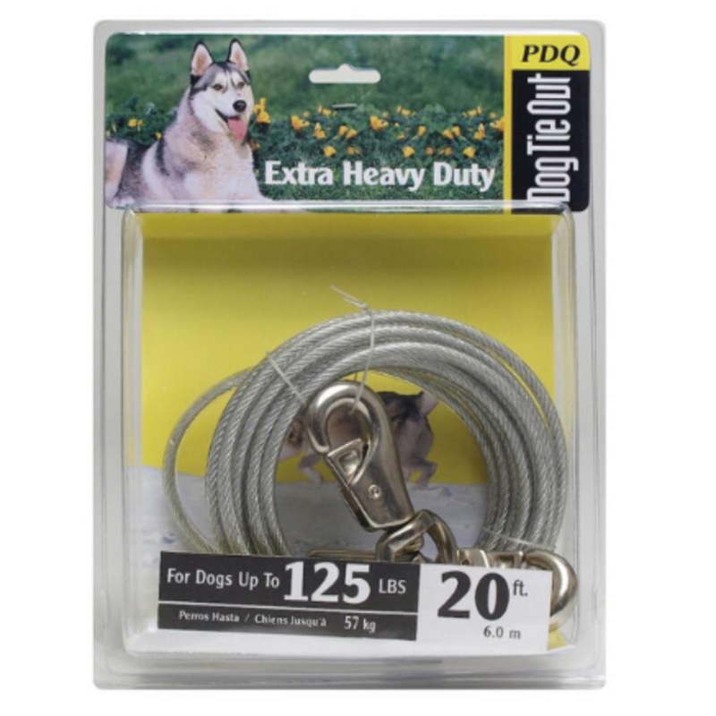 Boss Pet 20′ Tie-out w/ Spring XLarge 125#