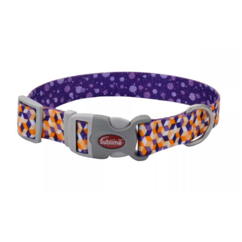 Coastal 1.5 Adj. Collar Purple Cubes 18-26