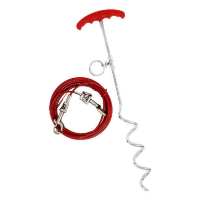 Boss Pet 20′ Tie-Out w/Spiral Stake Large 60#