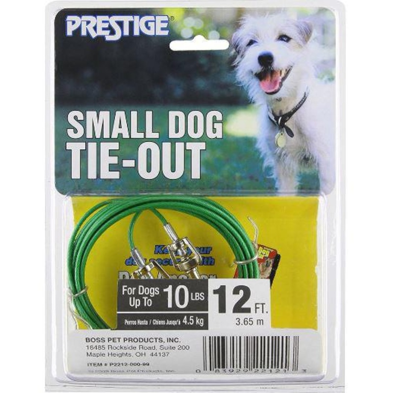 Boss Pet Small Dog Tie-Out Cable 12′