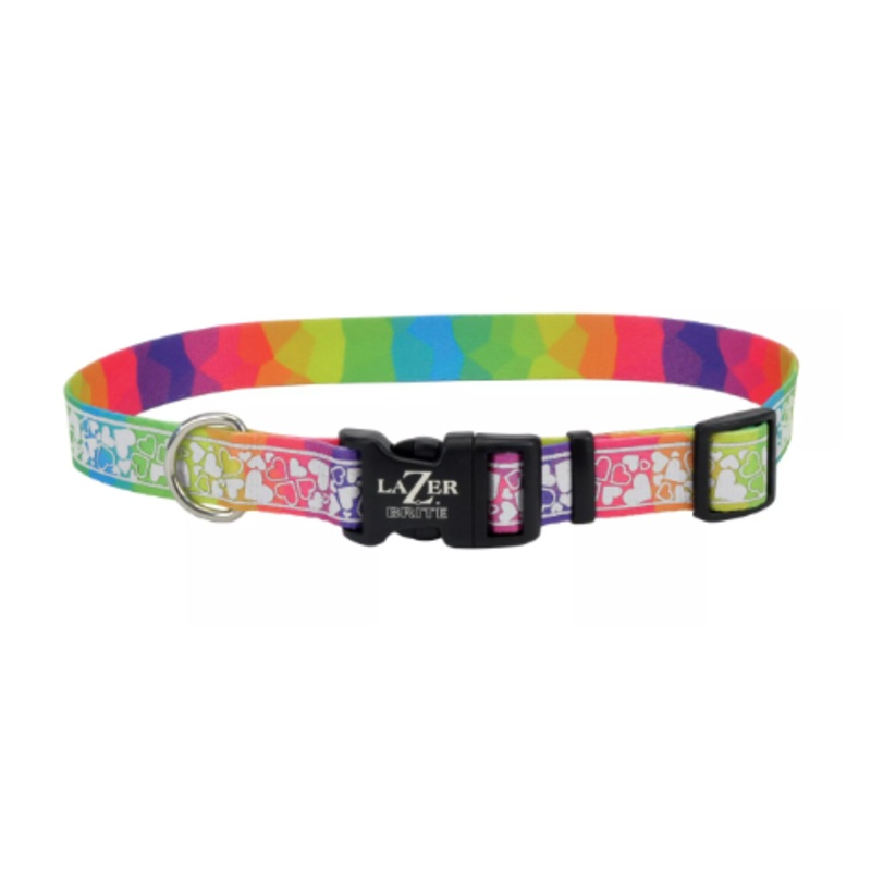 Coastal 5/8 Adj. Collar Hearts 12-18