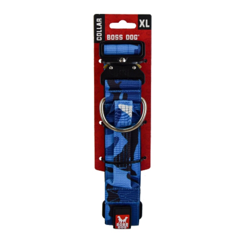 Boss Dog Collar 2 X-Large Blue Camo (20-28)