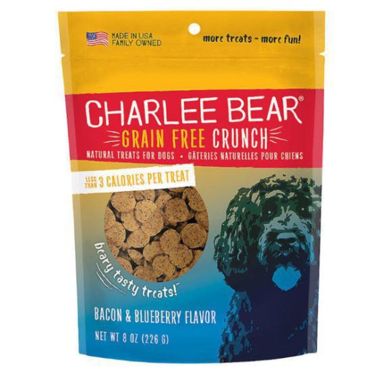 Charlee Bear Crunch Grain Free Bacon Blueberry Treats 8oz