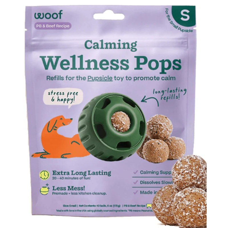 Woof Calming Wellness Pops PB & Beef LG 8z